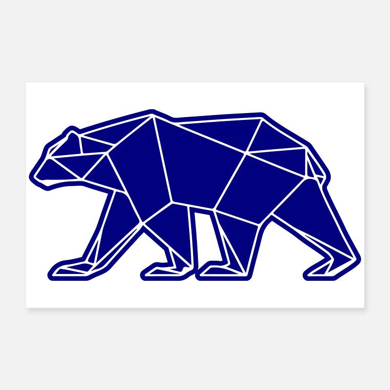 Icône polygonale de l’ours polaire Poster 60 x 40 cm