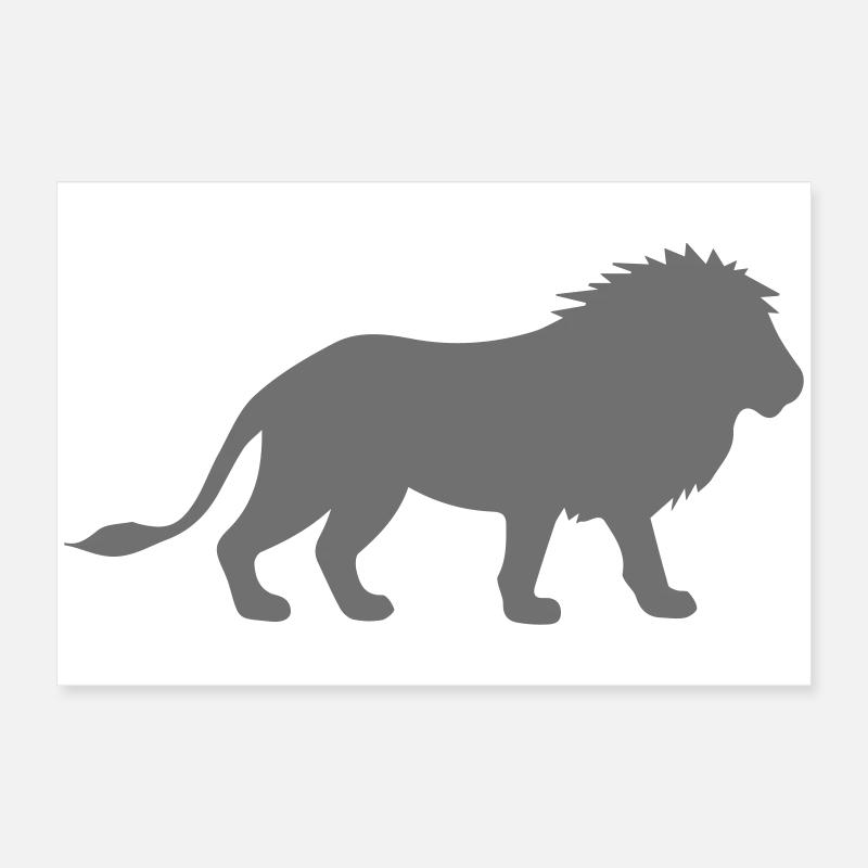 Silhouette de lion dans le style graphique Poster 60 x 40 cm