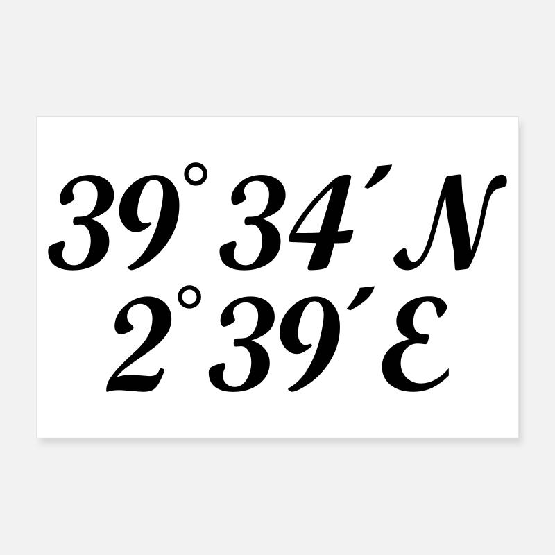 Palma Coordinates Poster 24" x 16" (60x40 cm)