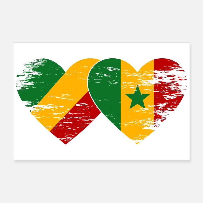 Congo Senegal flag used Poster 24" x 16" (60x40 cm)