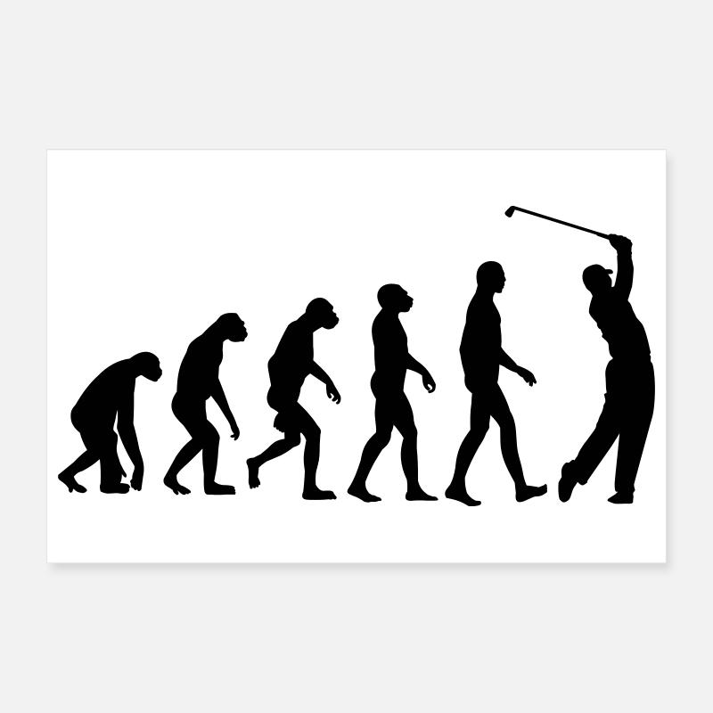 Golf Evolution Golfing Poster 60x40 cm