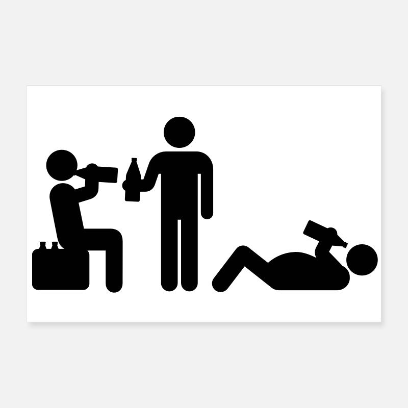 meine 3 hobbys - alkohol trinken party spass Poster 60x40 cm