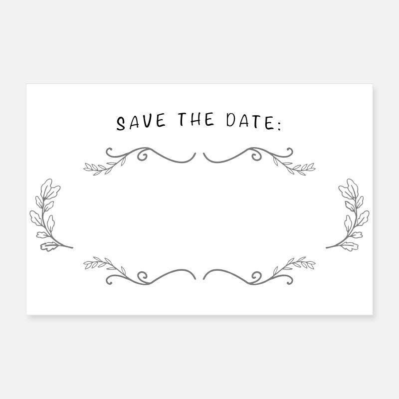 SAVE THE DATE | Champ vide à étiqueter Poster 60 x 40 cm