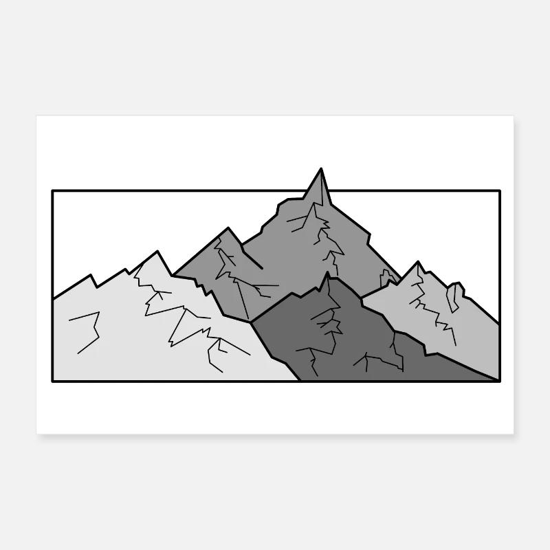 Berglaundschoft - mountain landscape, mountains, nature Poster 24" x 16" (60x40 cm)