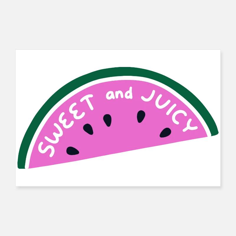 Chemise en pastèque sucrée et juteuse Fruit d’été mignon Poster 60 x 40 cm
