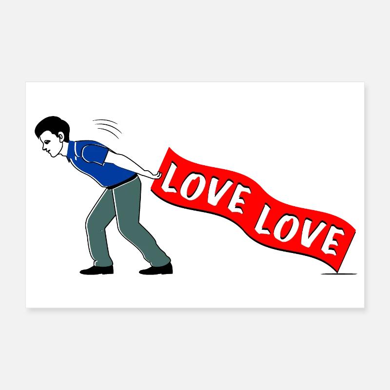 MEN PULL LOVE Banner Poster 60x40 cm