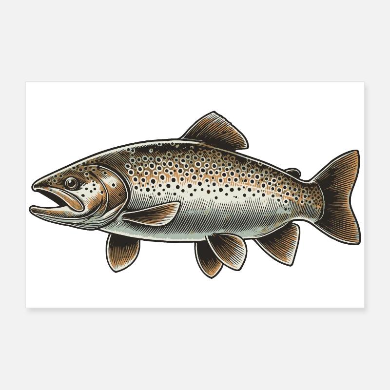 Trout Poster 24" x 16" (60x40 cm)