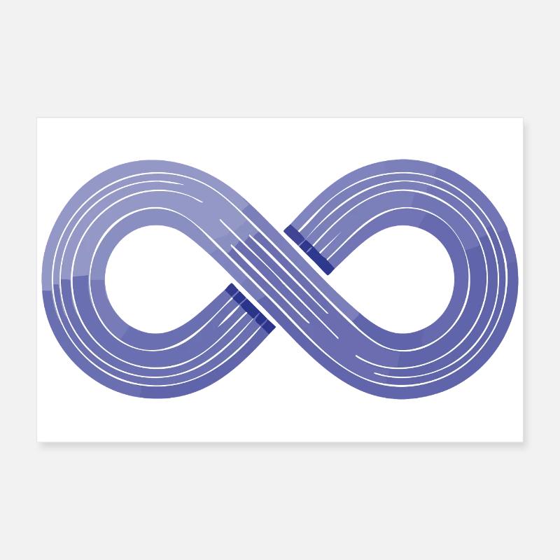 Infinity Flow – Symbol der Agilität - Poster 60x40 cm - Weiß