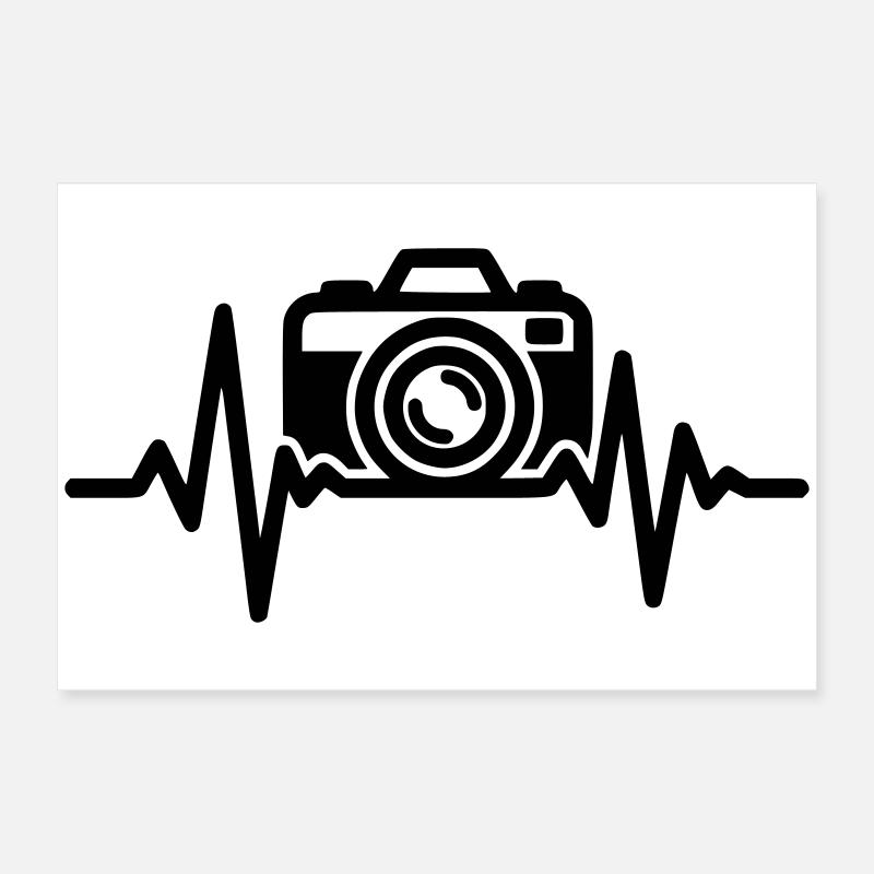 Camera Heartbeat – Photographer Gift Poster 24" x 16" (60x40 cm)