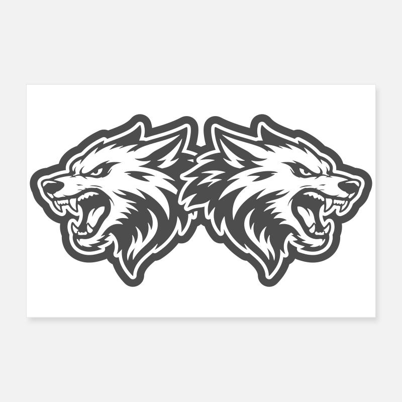 Équipe Wolf Kopf Poster 60 x 40 cm