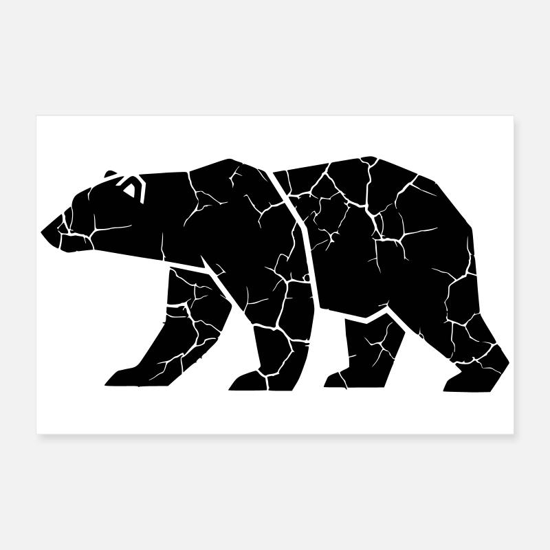 Bear Ripps Grunge Silhouette Poster 60 x 40 cm