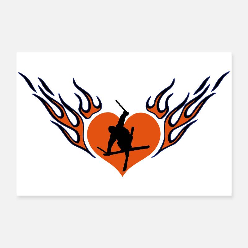Ski freestyle love Poster 24" x 16" (60x40 cm)