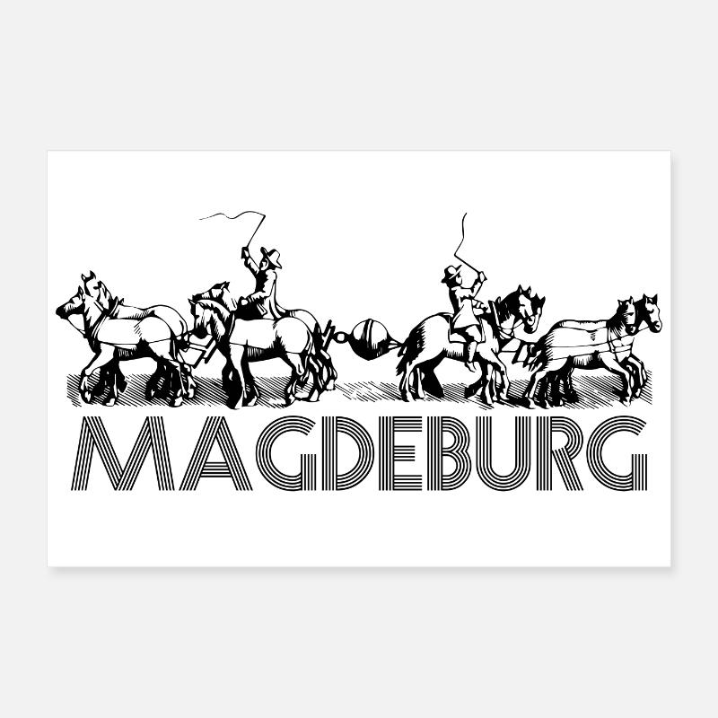 Magdebourg - Expérience Guericke Poster 60 x 40 cm