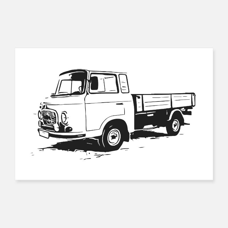 Barkas Flatbed Flatbed Truck Poster 24" x 16" (60x40 cm)