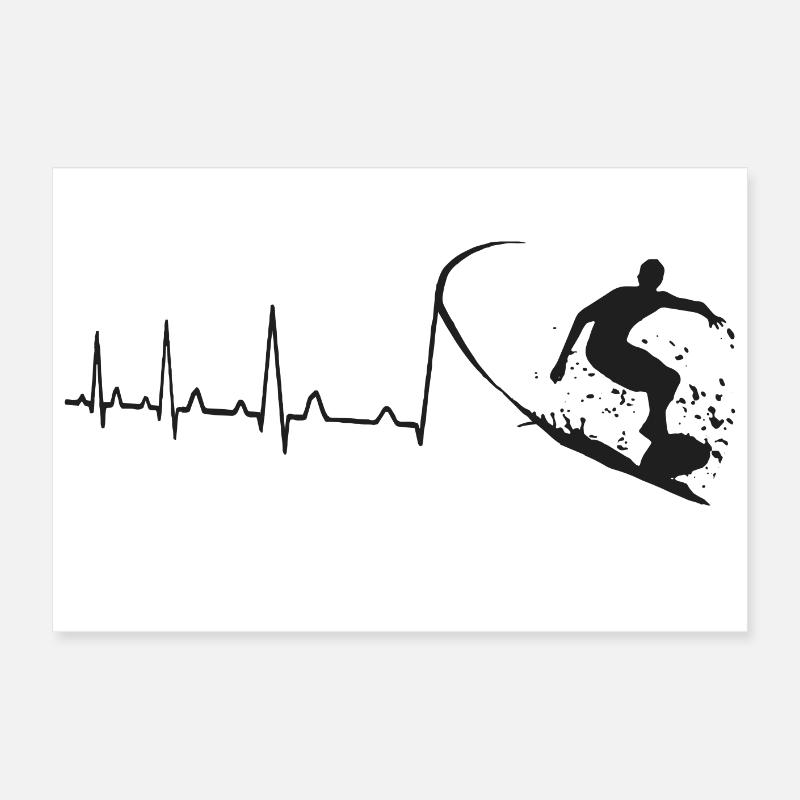 Surfer Herzschlag Poster 60x40 cm
