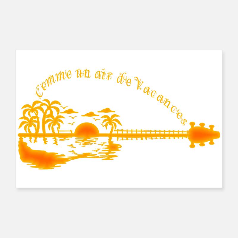 Coucher soleil tropical sur jetée Poster 60 x 40 cm