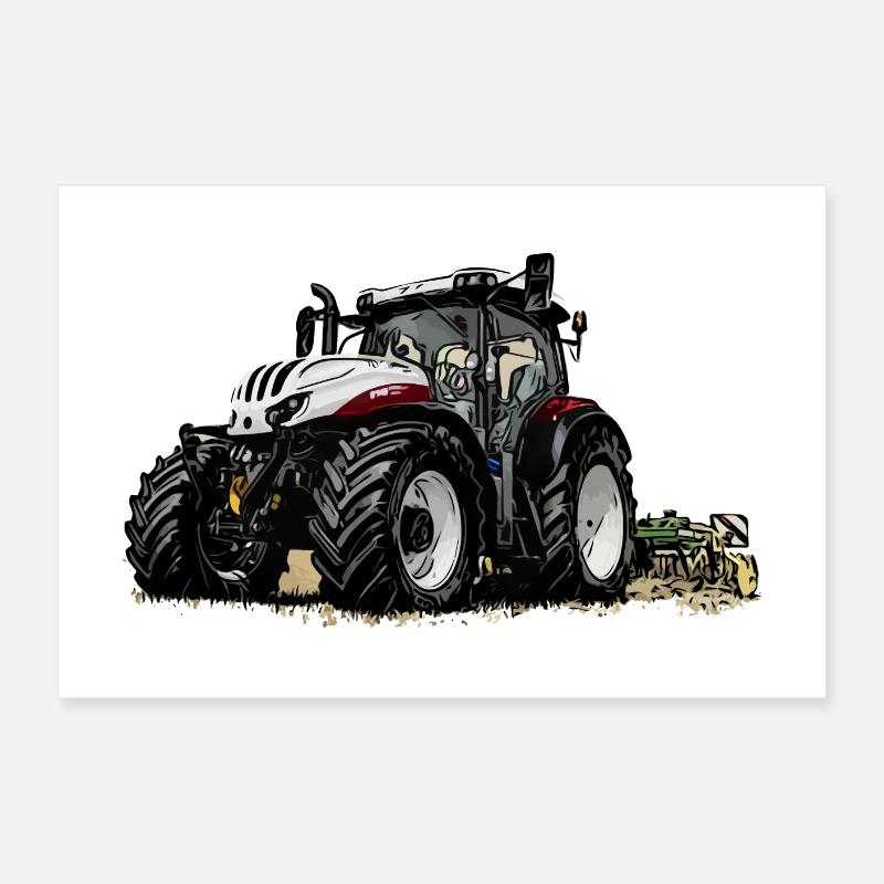 Traktor Steyr 6145 bei der Arbeit Poster 60x40 cm