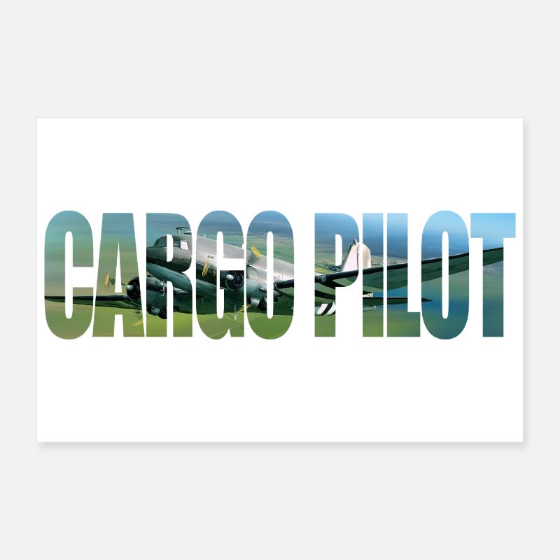 Cargo pilot DC-3 Poster 60x40 cm