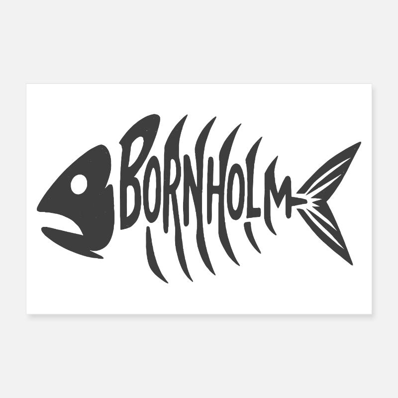 Bornholm Grätenstyle Poster 60x40 cm