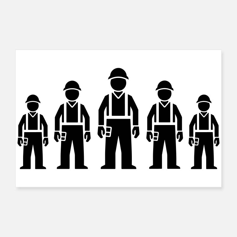 Équipe d’ouvriers du bâtiment Poster 60 x 40 cm
