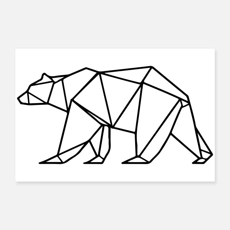 Polygone ours grizzli polaire Poster 60 x 40 cm