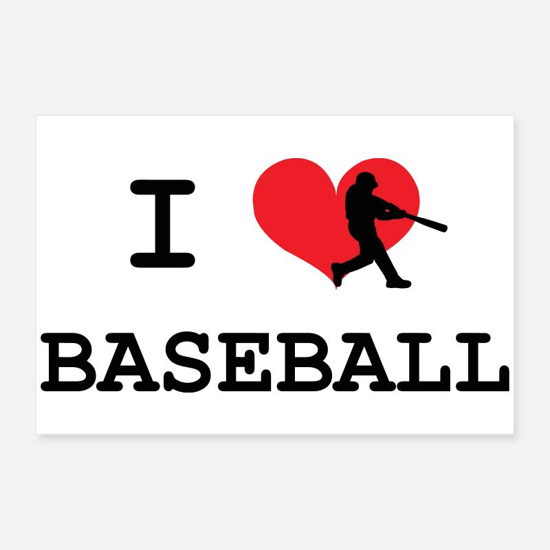 j'aime le baseball Poster 60 x 40 cm