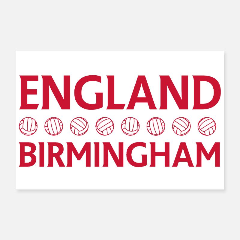 Emblème de cricket Angleterre Birmingham Poster 60 x 40 cm