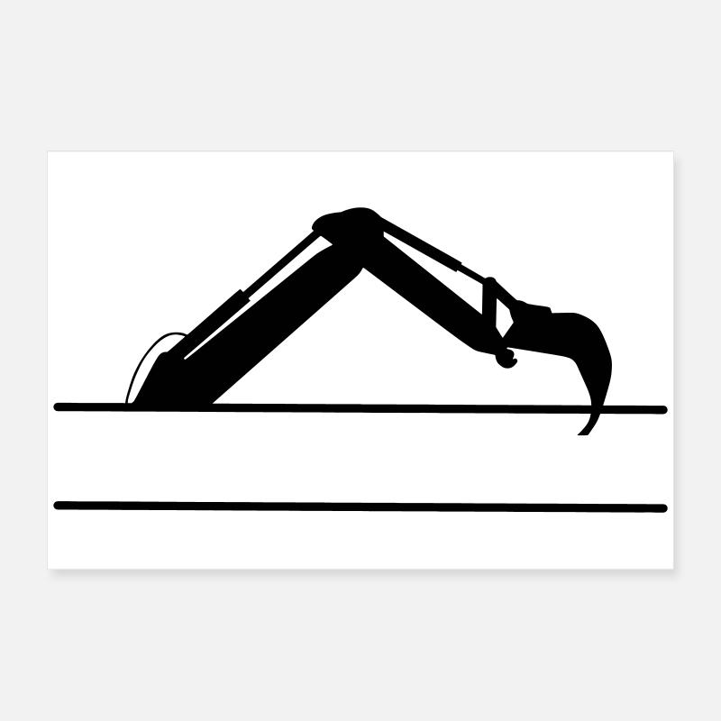 Bras d’excavatrice sur mesure – Conception de la construction Poster 60 x 40 cm