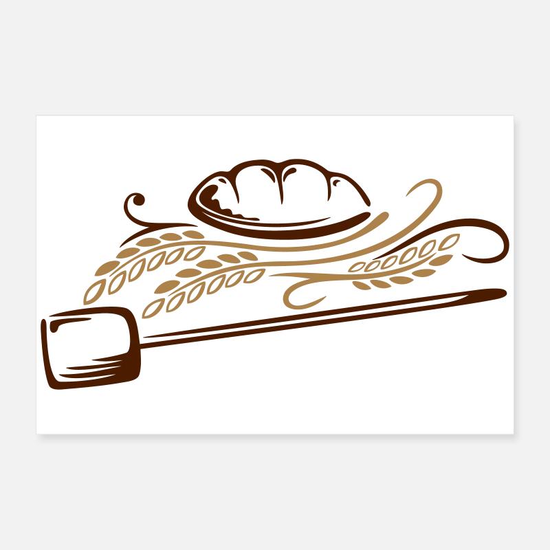 Bread with cereals. Beautiful bakery motif. Poster 24" x 16" (60x40 cm)