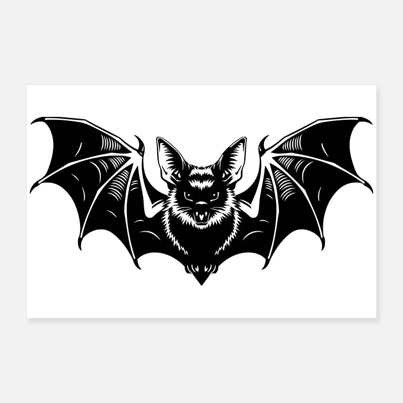 Bat Gothic Illustration Poster 60 x 40 cm