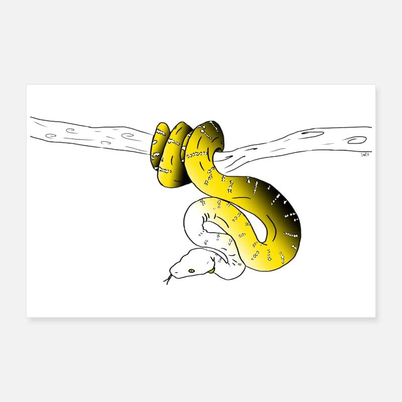 Gelbe Schlange Poster 60x40 cm