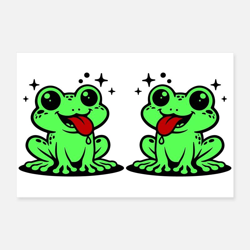 Grenouille du couple de crapauds Poster 60 x 40 cm