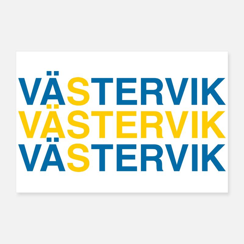 VÄSTERVIK Suède Sverige Suède Drapeau Poster 60 x 40 cm