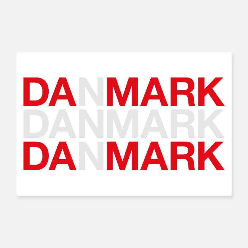 Danemark Danemark Danemark Drapeau Poster 60 x 40 cm