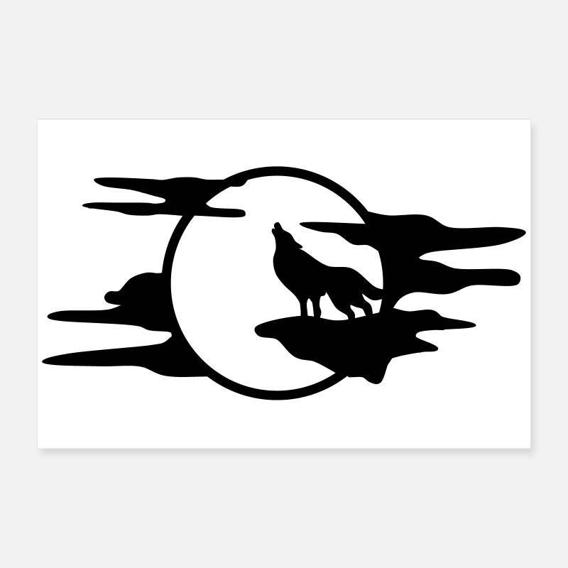 Der schwarze Wolf Poster 60x40 cm