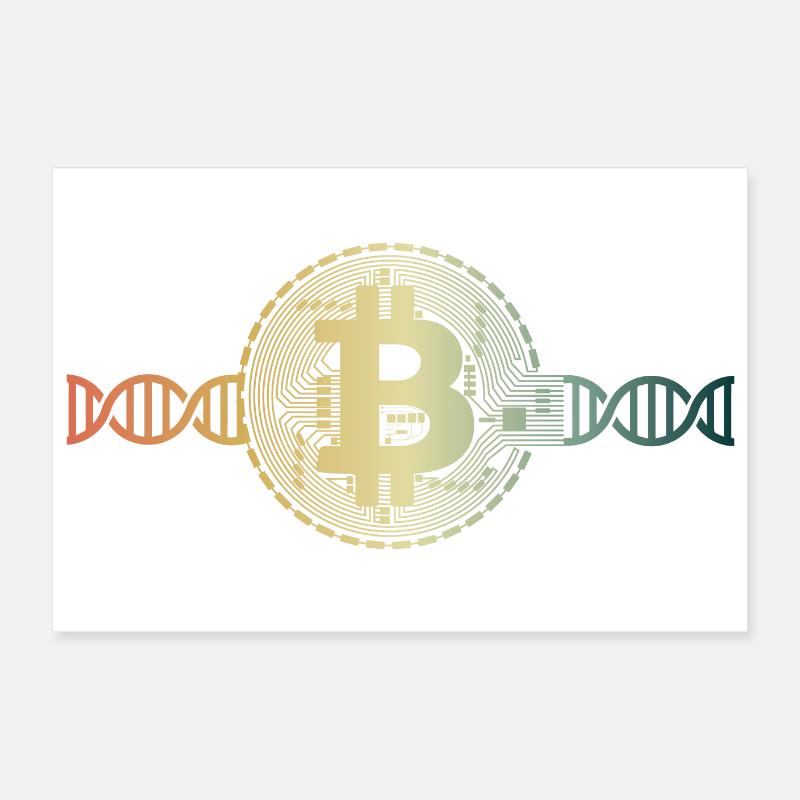 Bitcoin im Blut Kryptowährungs DNA DNS Poster 60x40 cm