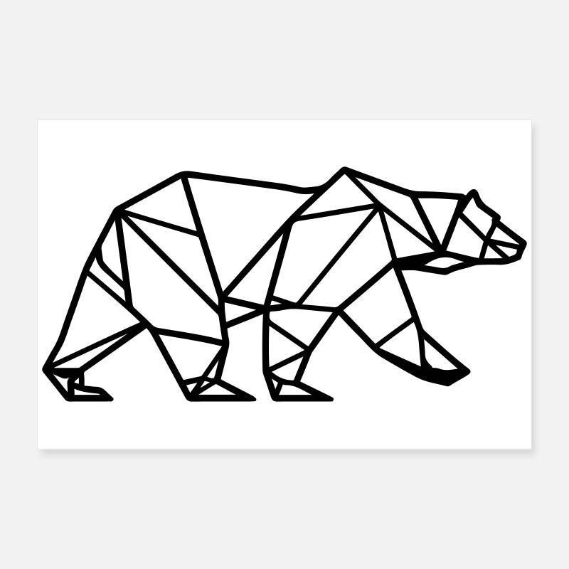 Eisbär Polar Bär Polygon Symbol Poster 60x40 cm