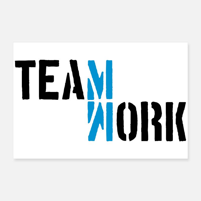 Bleu teamwork ombre miroir Logo Design Crew Poster 60 x 40 cm