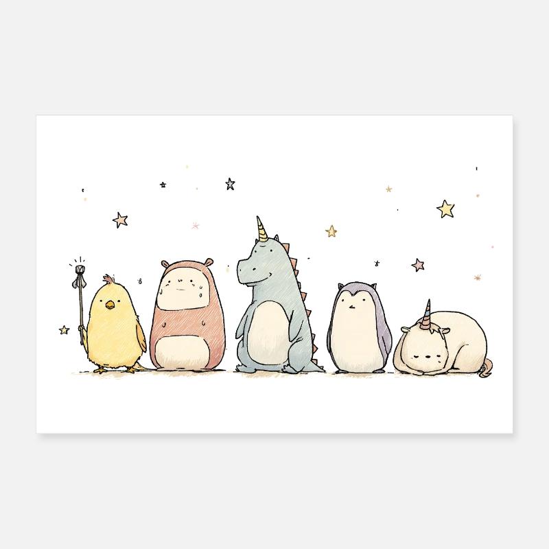 Armée mignonne Poster 60 x 40 cm