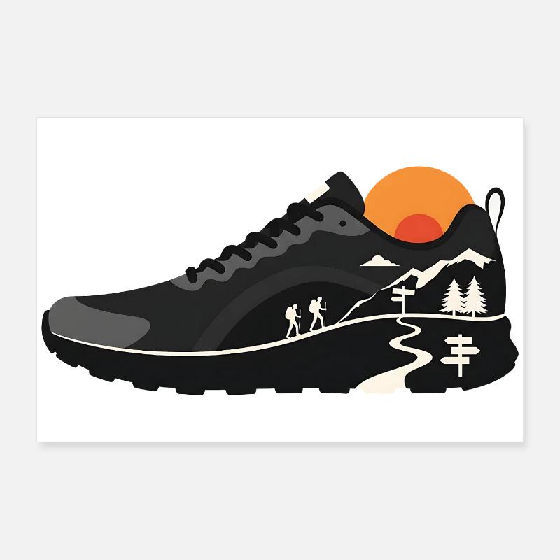Conception de chaussures de randonnée pour sentiers de montagne Poster 60 x 40 cm