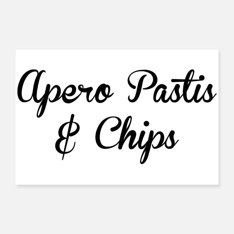 apéro pastis et chips - Alcool Poster 60 x 40 cm