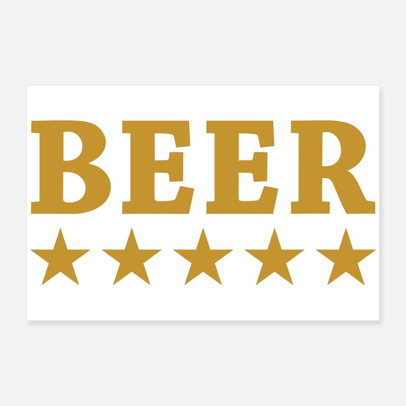 Alcool Beer avec étoiles dorées Poster 60 x 40 cm