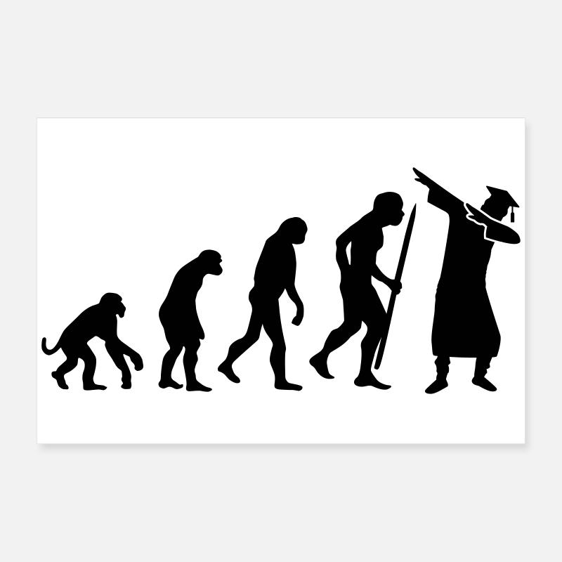 Evolution dab dabbing graduation college student Poster 60 x 40 cm