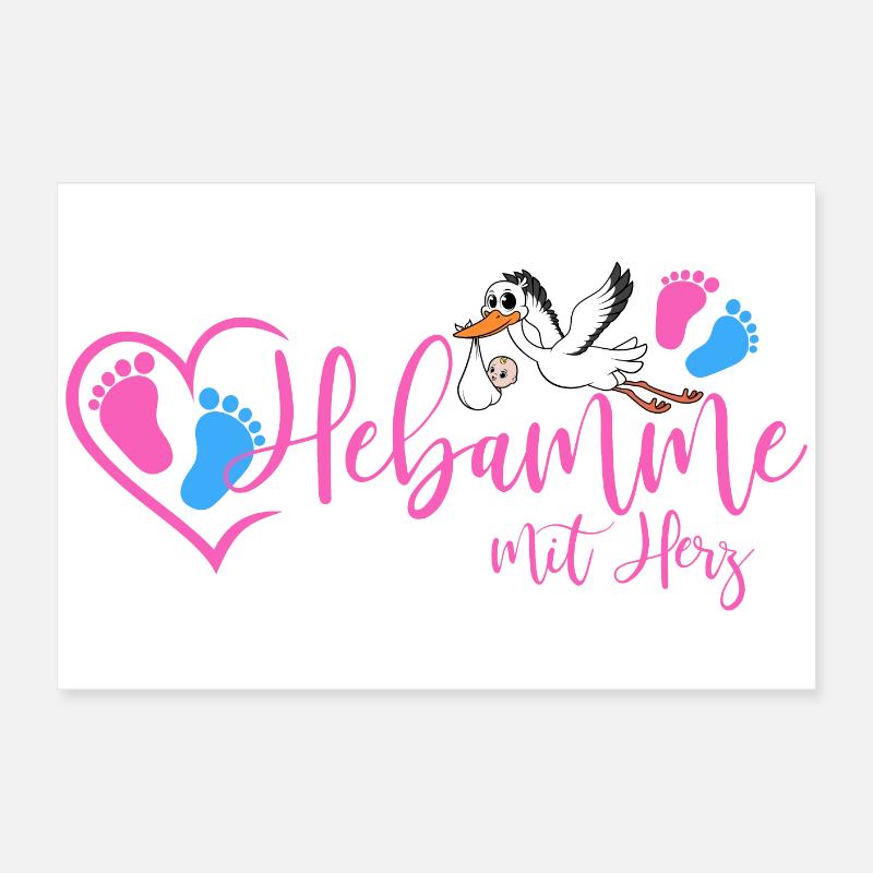 Hebamme mit Herz  Poster 60x40 cm