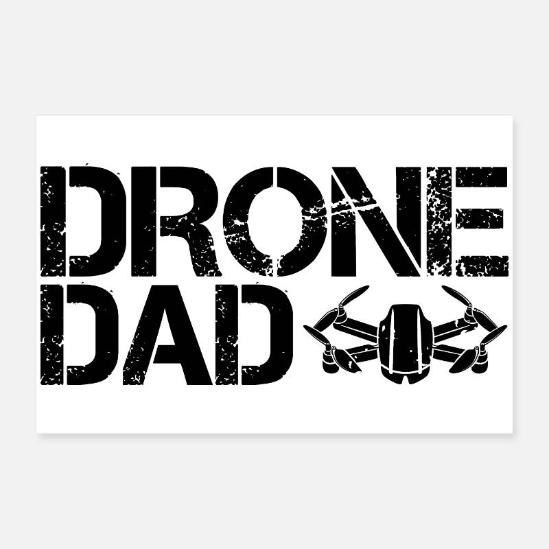 Drone papa dictons drôles symbole drone flyer Poster 60 x 40 cm