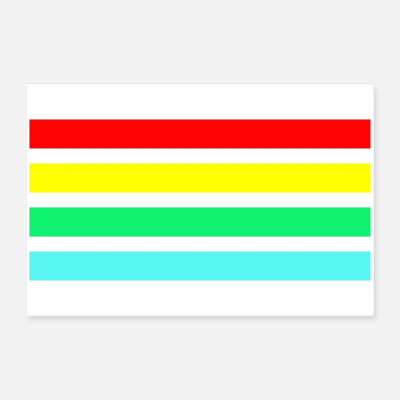 Composition rétro de rayures en arc néon Poster 60 x 40 cm