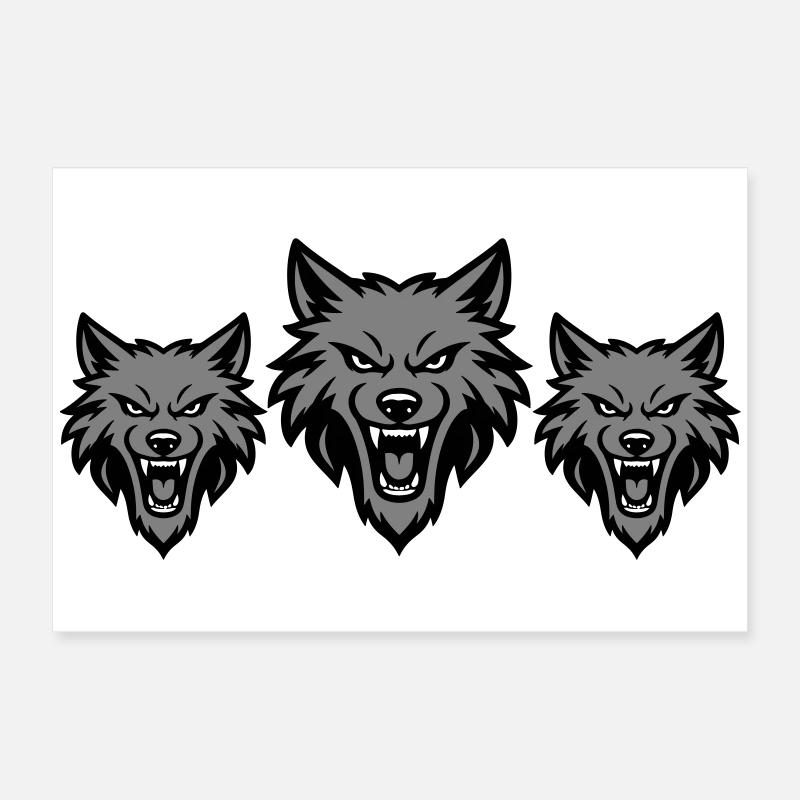 Meute d’équipe de loups Poster 60 x 40 cm