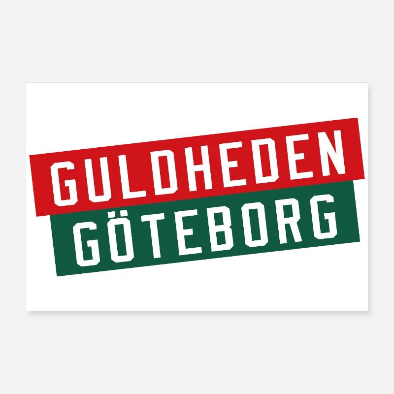 Logo rayé de Guldheden Göteborg Poster 60 x 40 cm