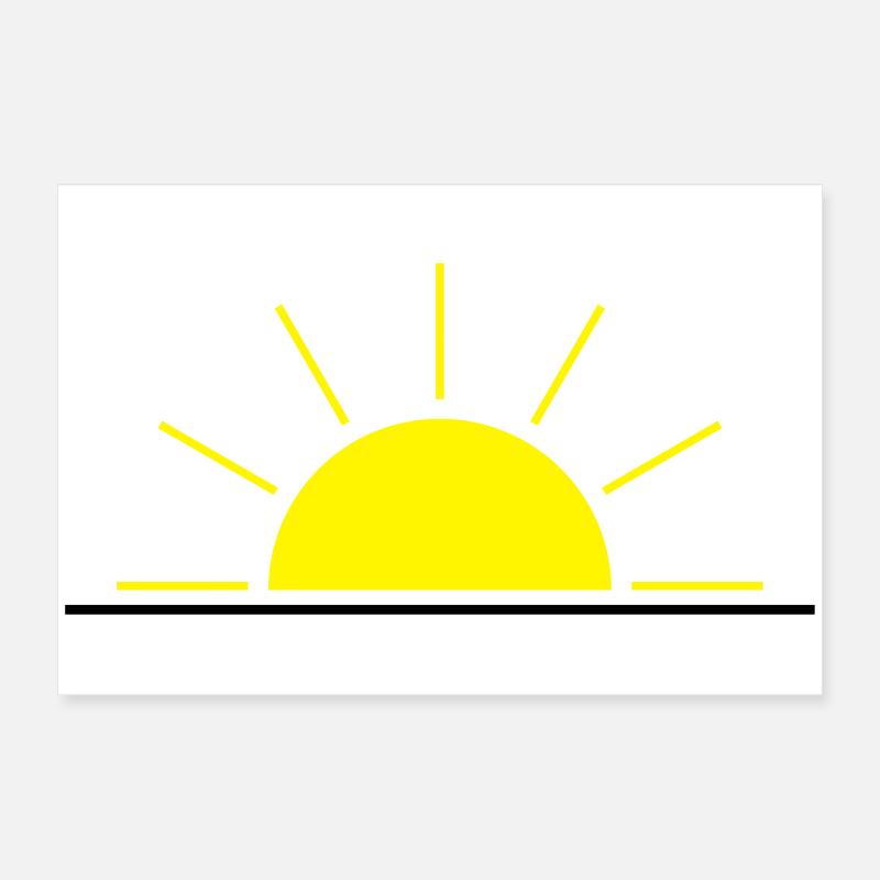 Soleil levant ou couchant jaune Poster 60 x 40 cm
