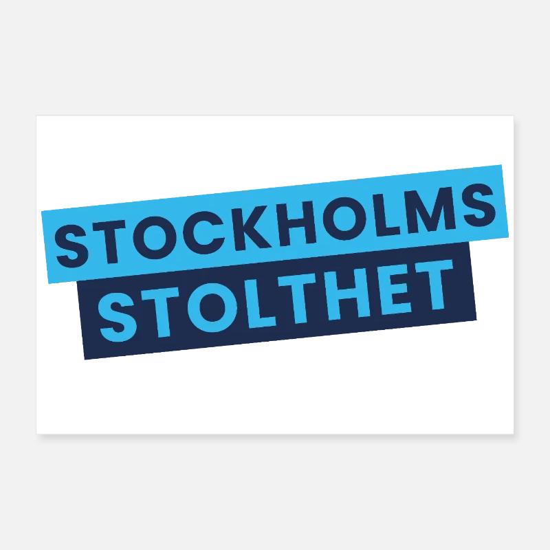 Design contrastant bleu Stockholms Pride - Poster 60 x 40 cm - blanc